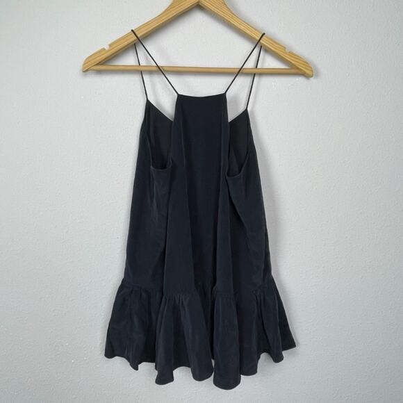 Tibi‎ Silk Babydoll Top Size 4 Spaghetti Strap Ruffle Hem Y2K Whimsigoth - Picture 3 of 3